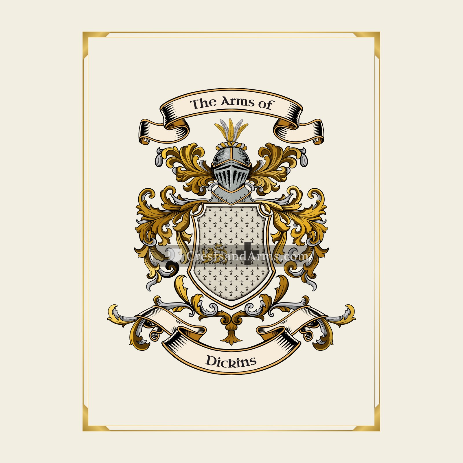 With gold border