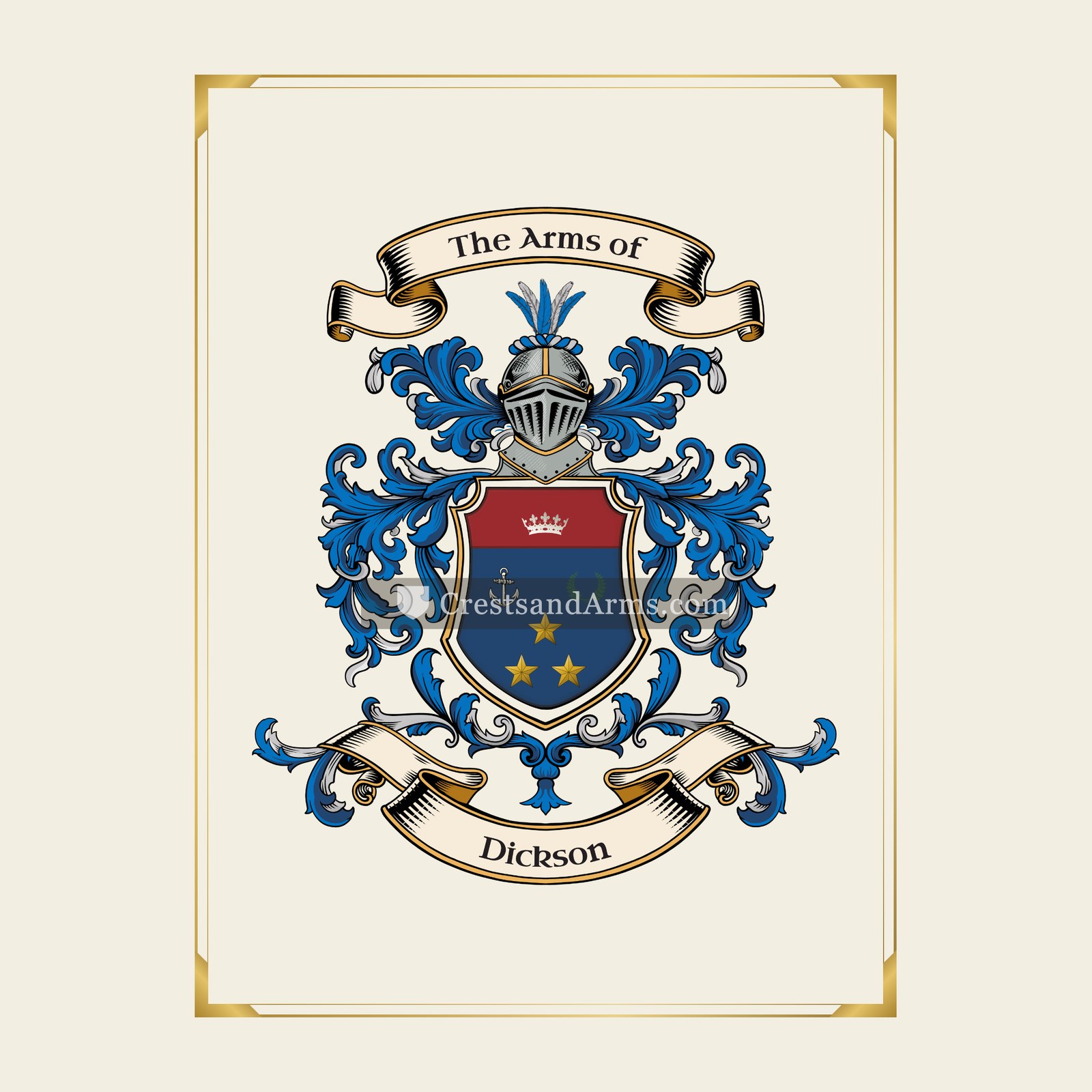 With gold border
