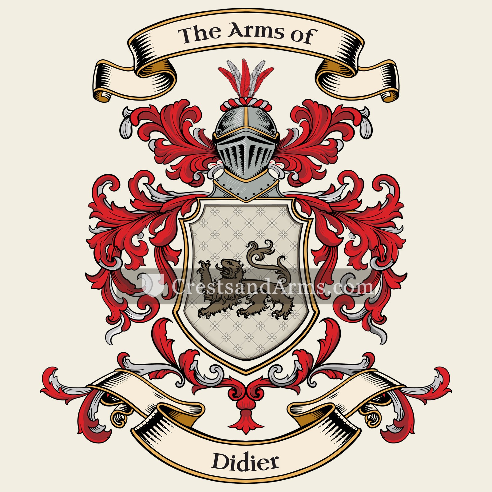 The Didier coat of arms, drawn from the recorded blazon