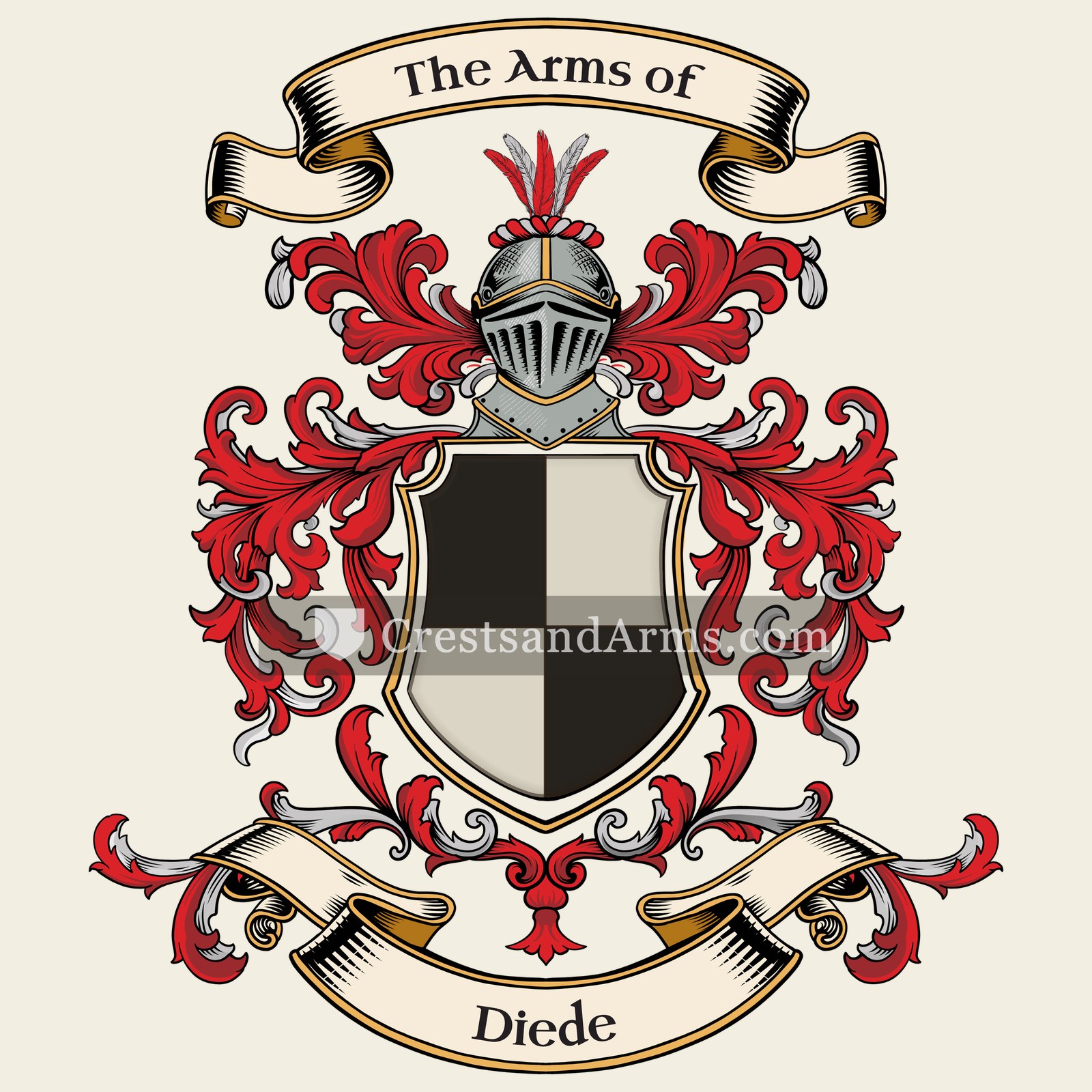 The Diede coat of arms, drawn from the recorded blazon