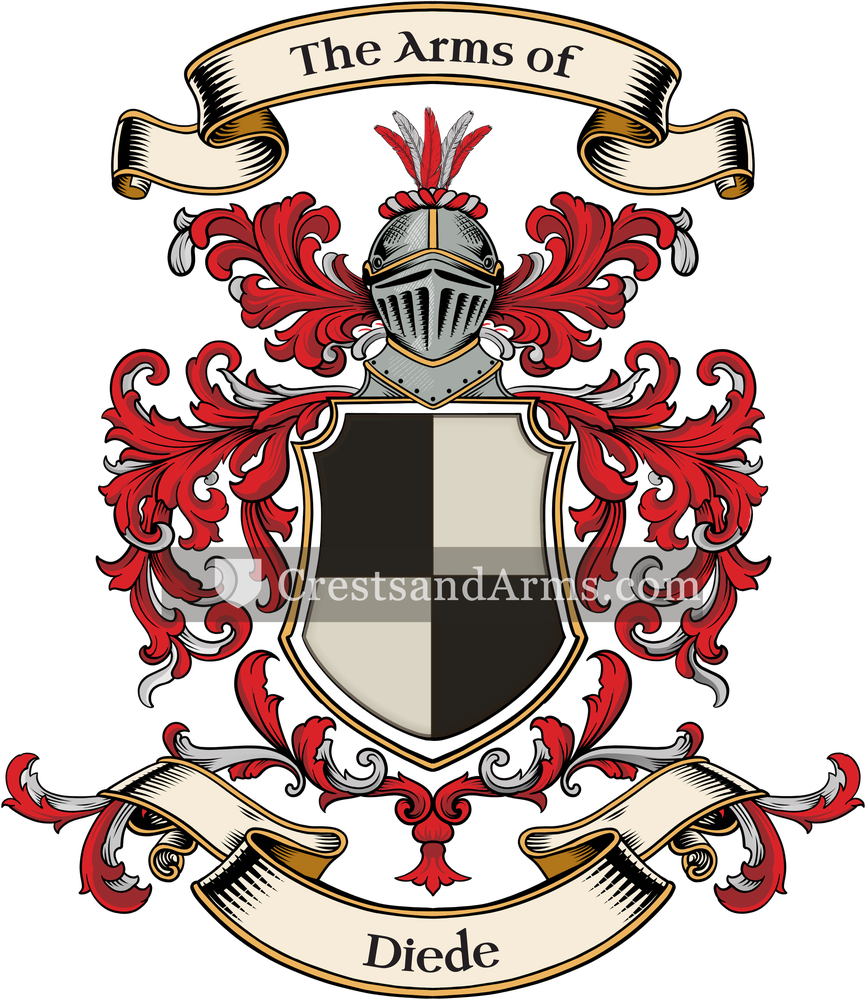 The Diede coat of arms, drawn from the recorded blazon