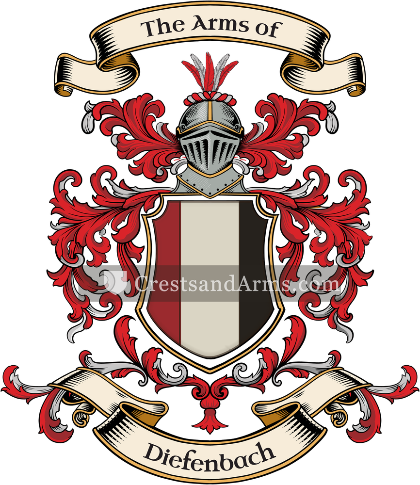 The Diefenbach coat of arms, drawn from the recorded blazon