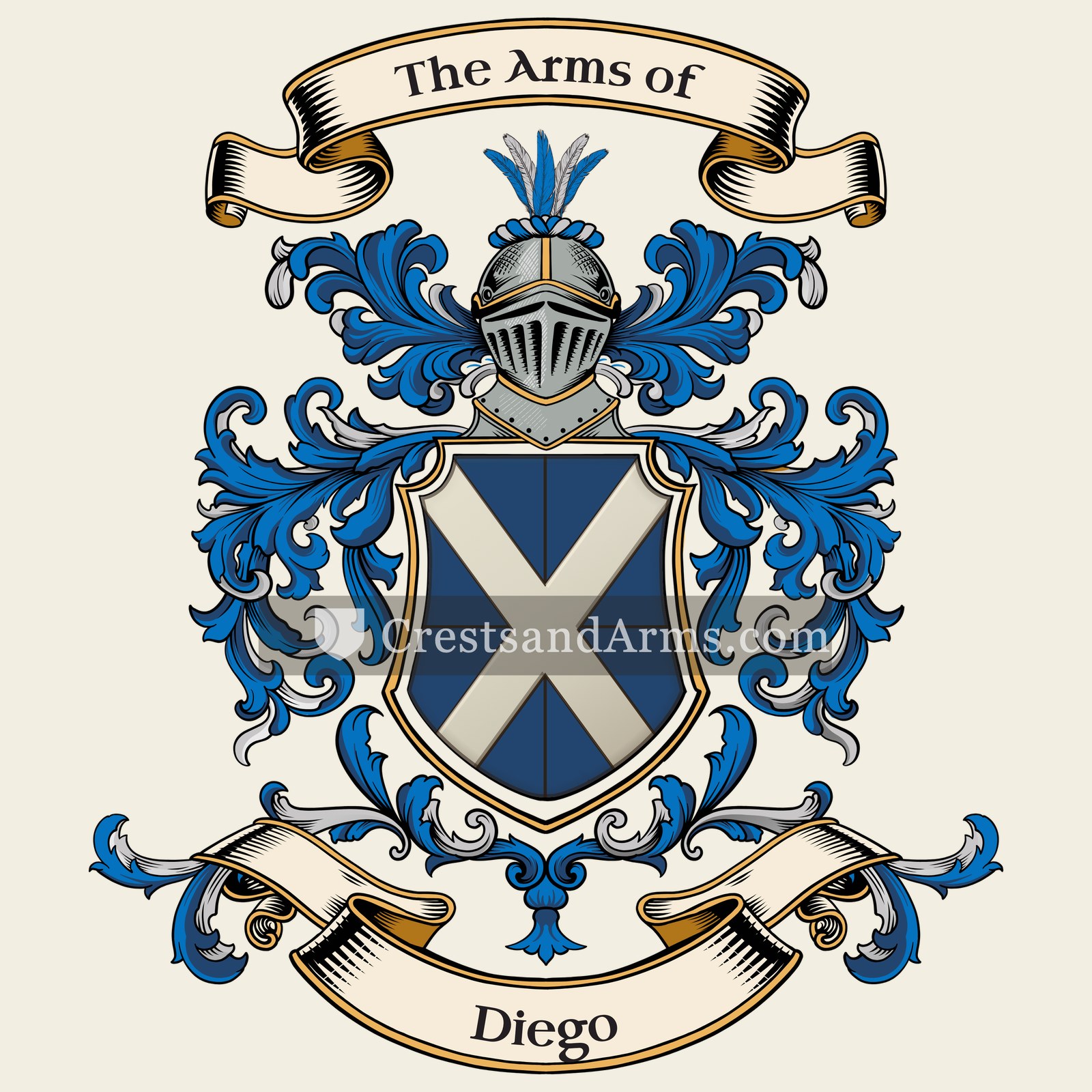 The Diego coat of arms, drawn from the recorded blazon