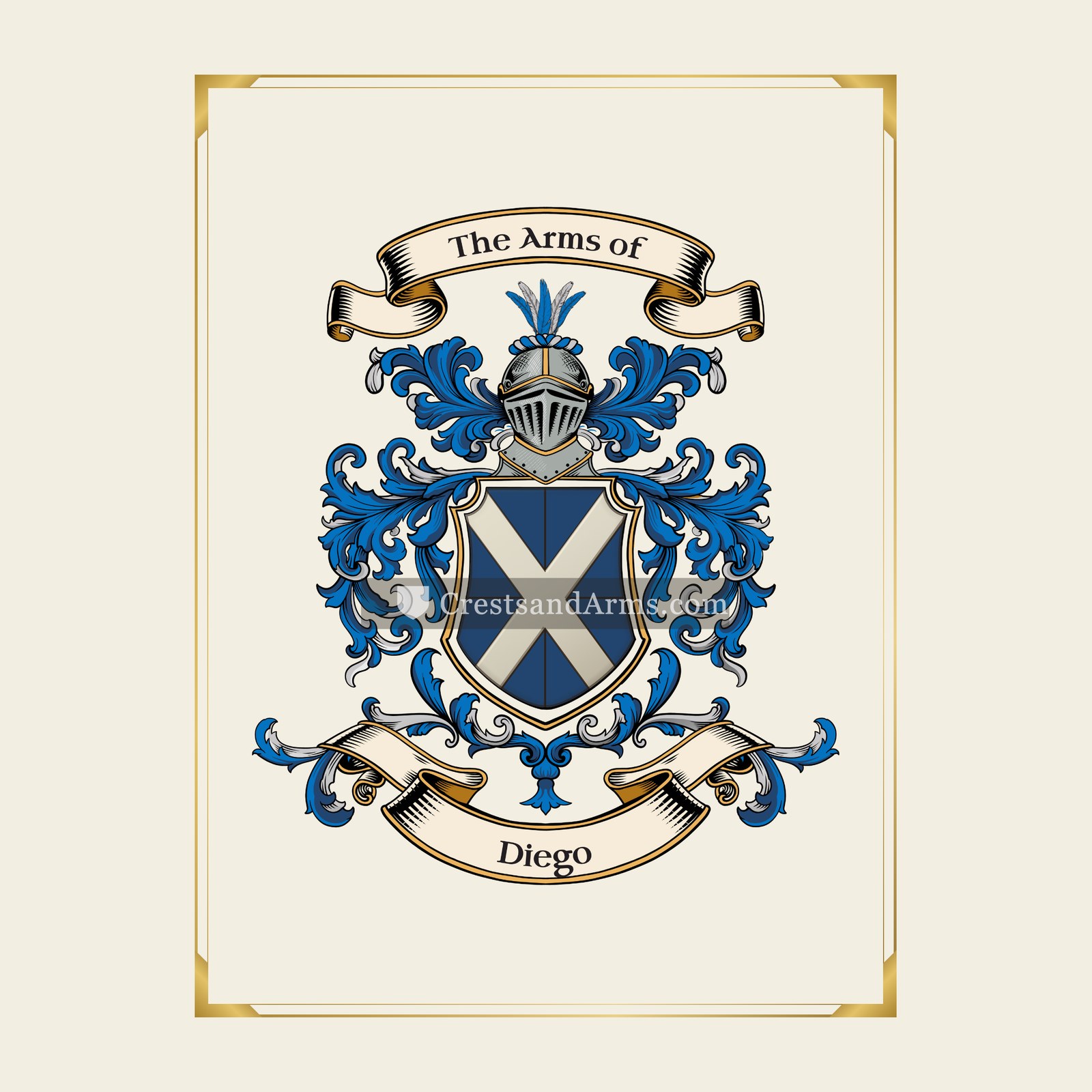 With gold border