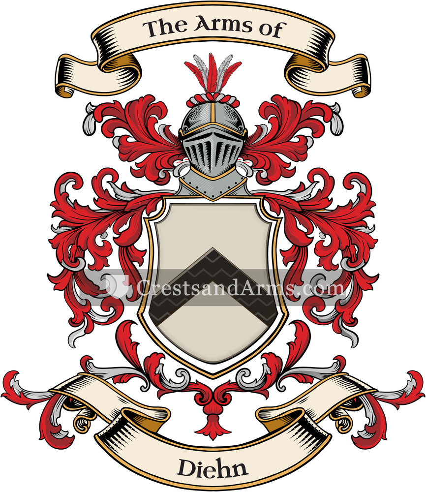 The Diehn coat of arms, drawn from the recorded blazon