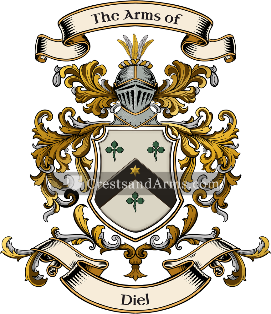 The Diel coat of arms, drawn from the recorded blazon
