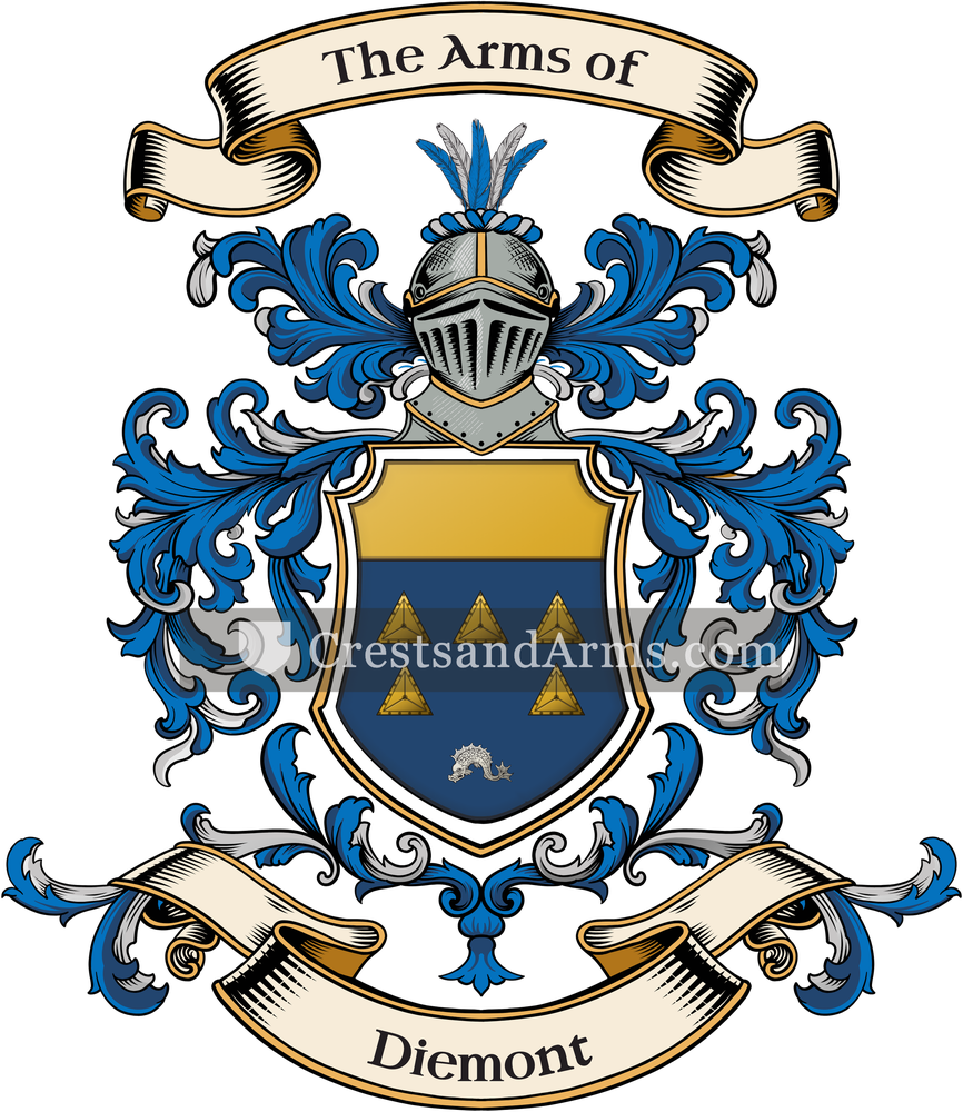 The Diemont coat of arms, drawn from the recorded blazon