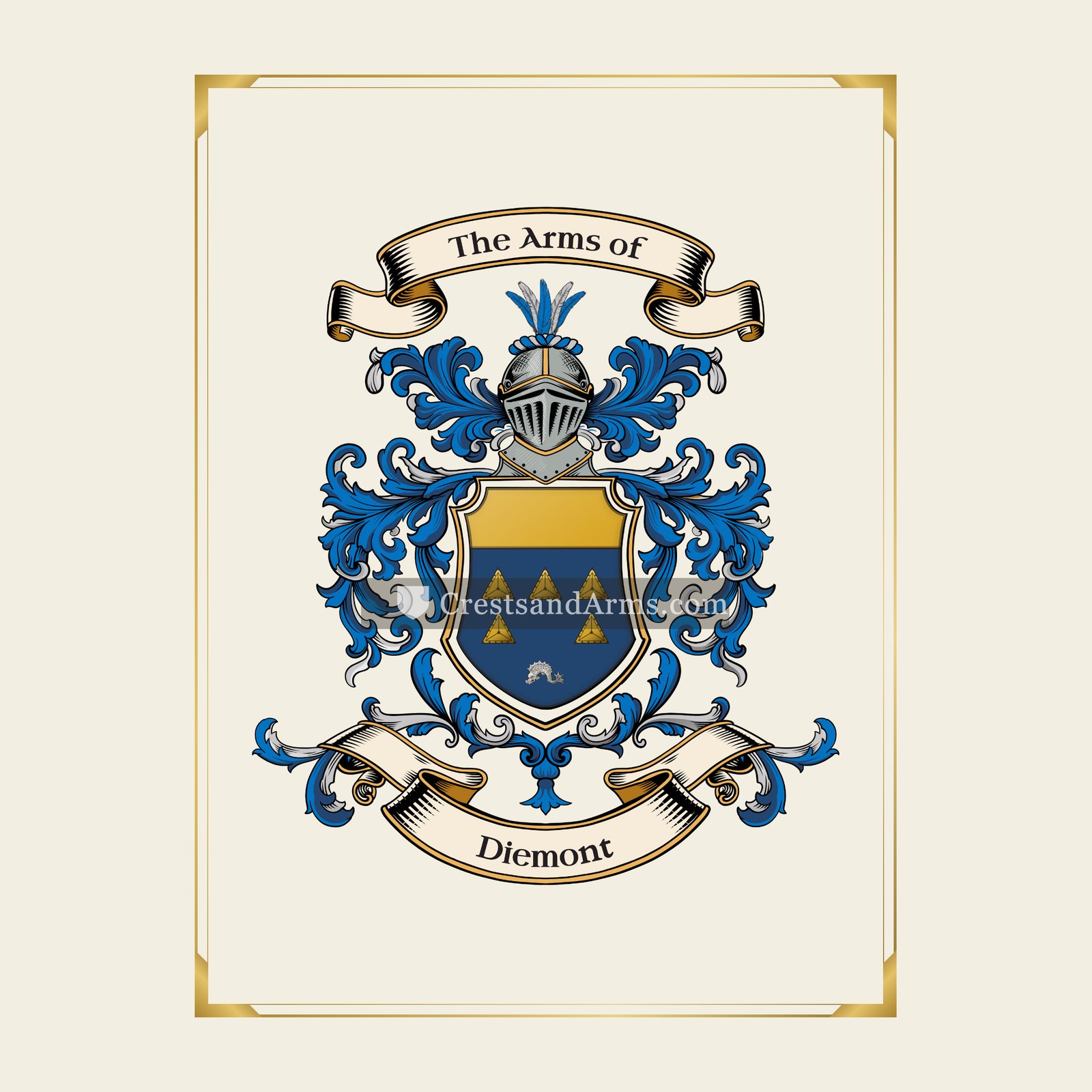 With gold border