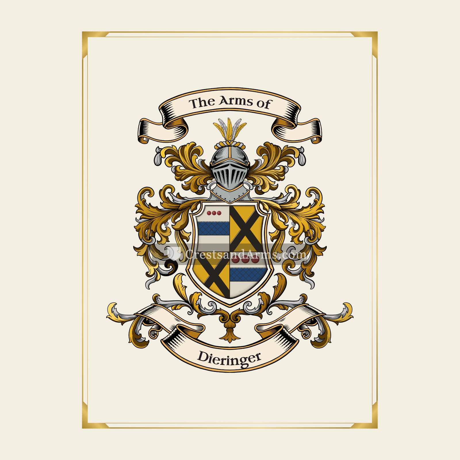 With gold border