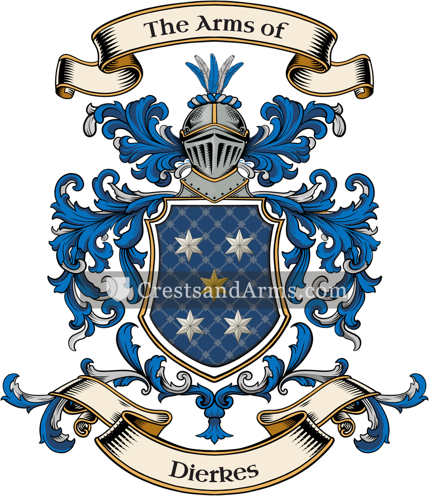 The Dierkes coat of arms, drawn from the recorded blazon