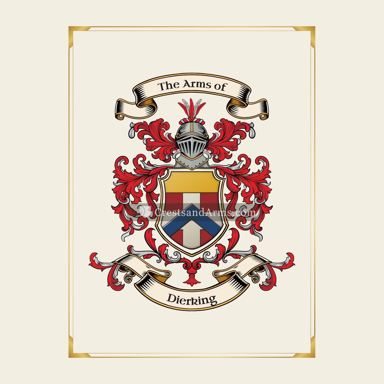 With gold border