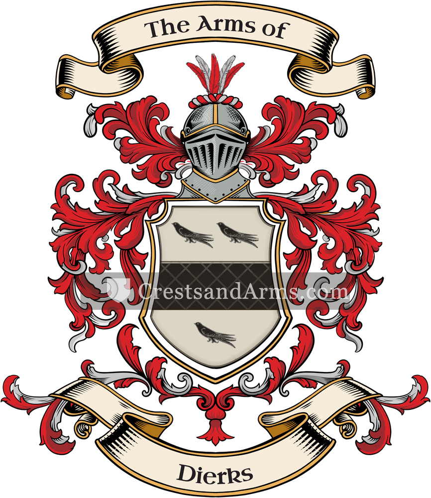 The Dierks coat of arms, drawn from the recorded blazon