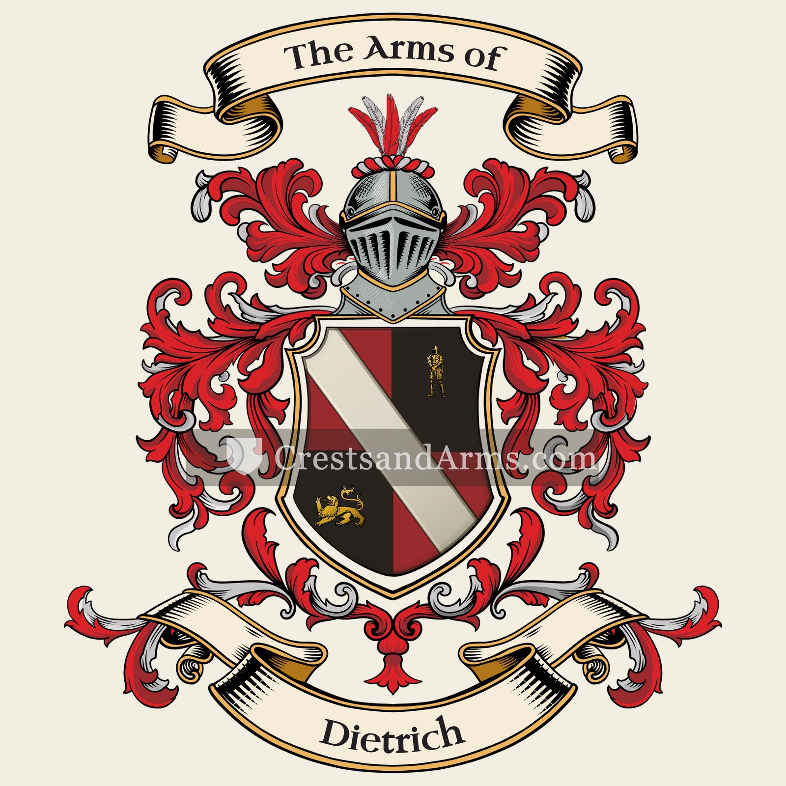 The Dietrich coat of arms, drawn from the recorded blazon