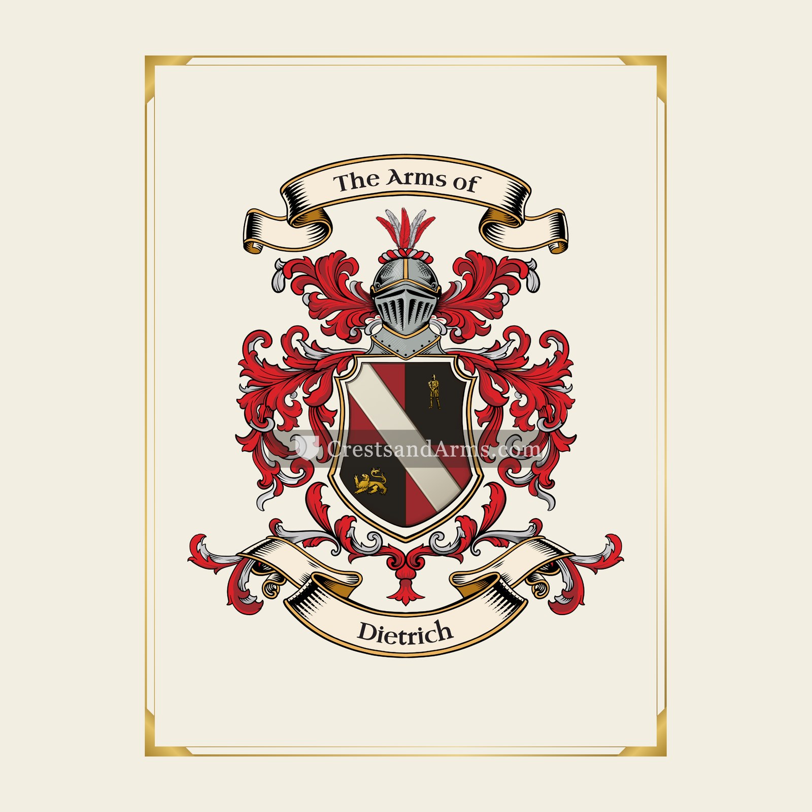 With gold border