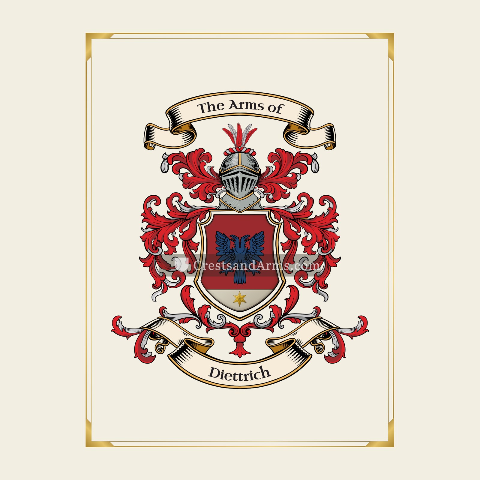 With gold border