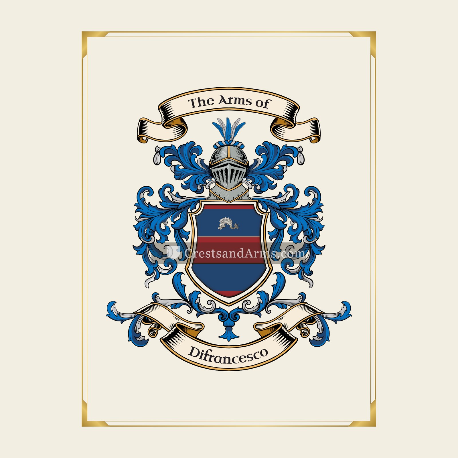 With gold border