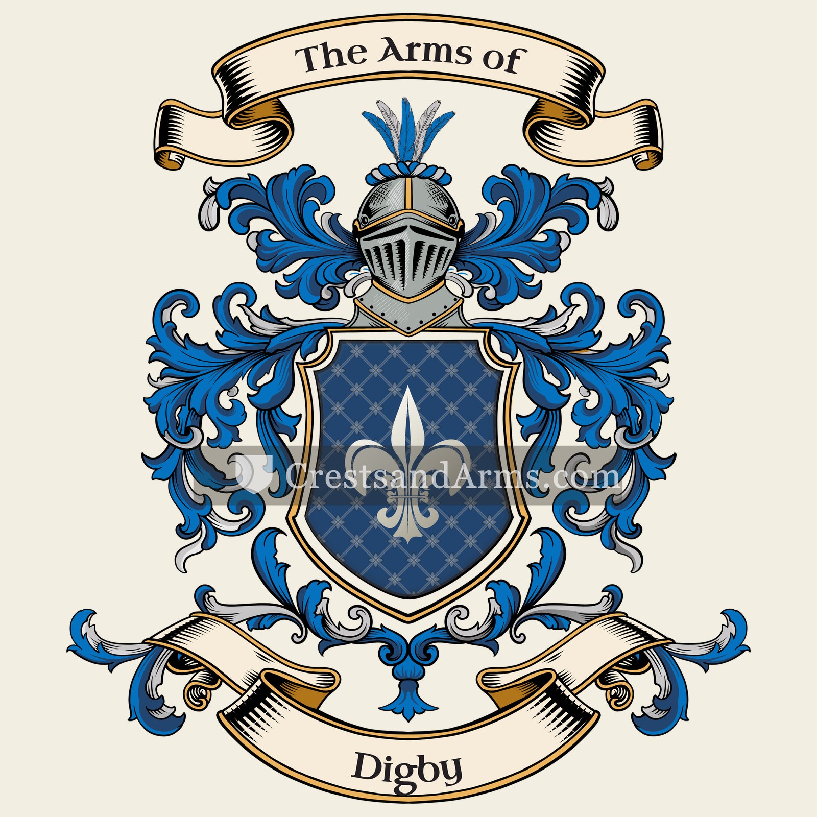 The Digby coat of arms, drawn from the recorded blazon