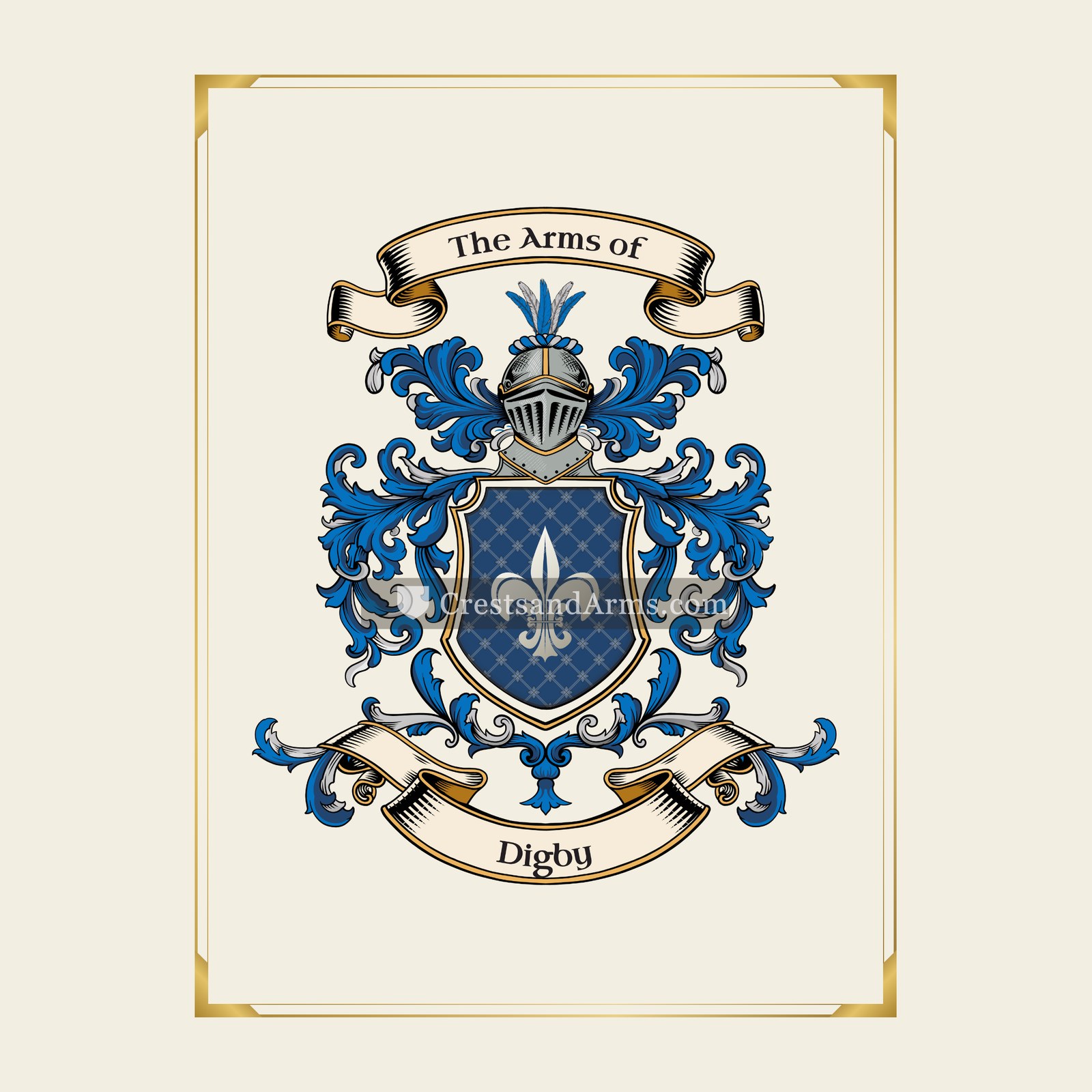 With gold border