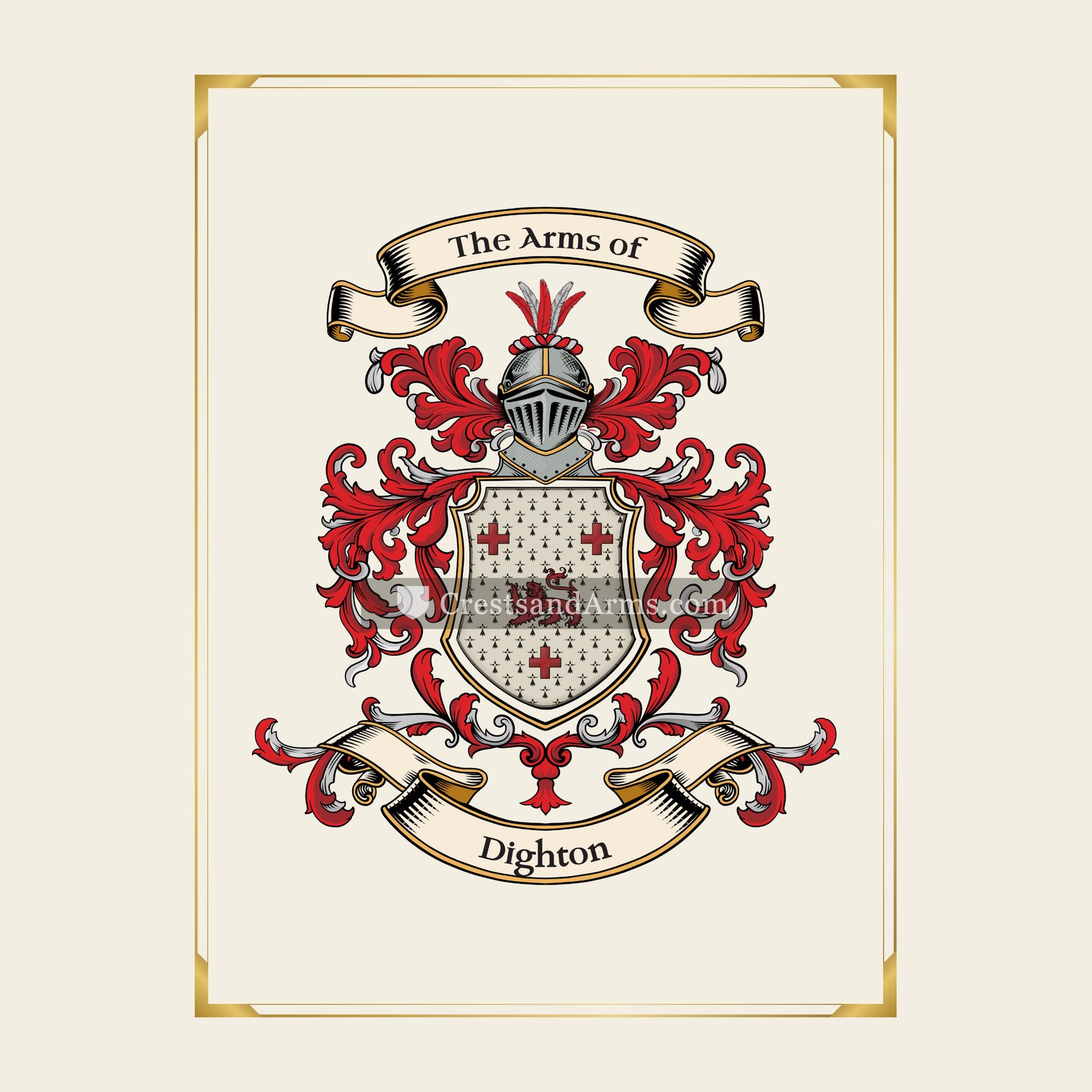 With gold border