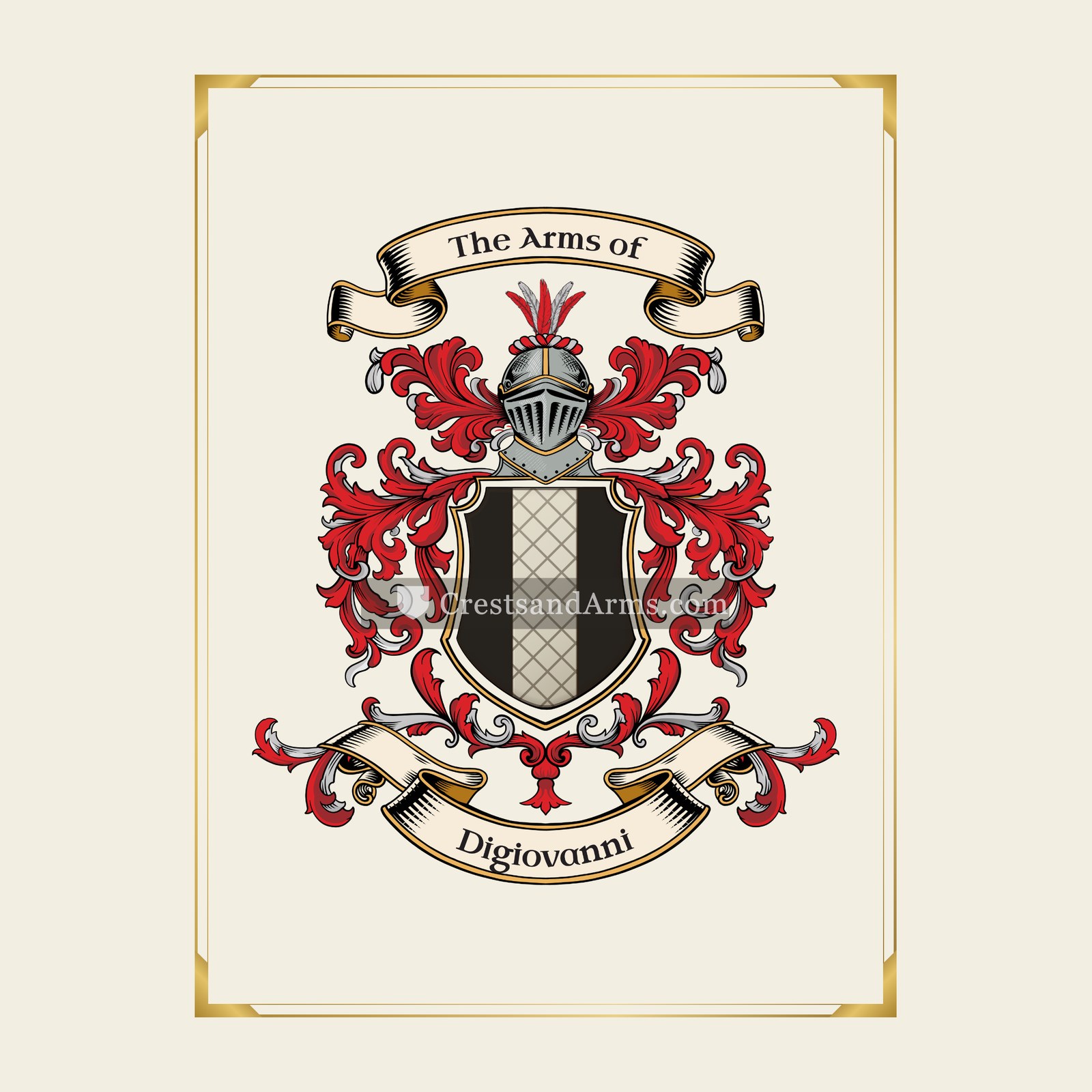 With gold border