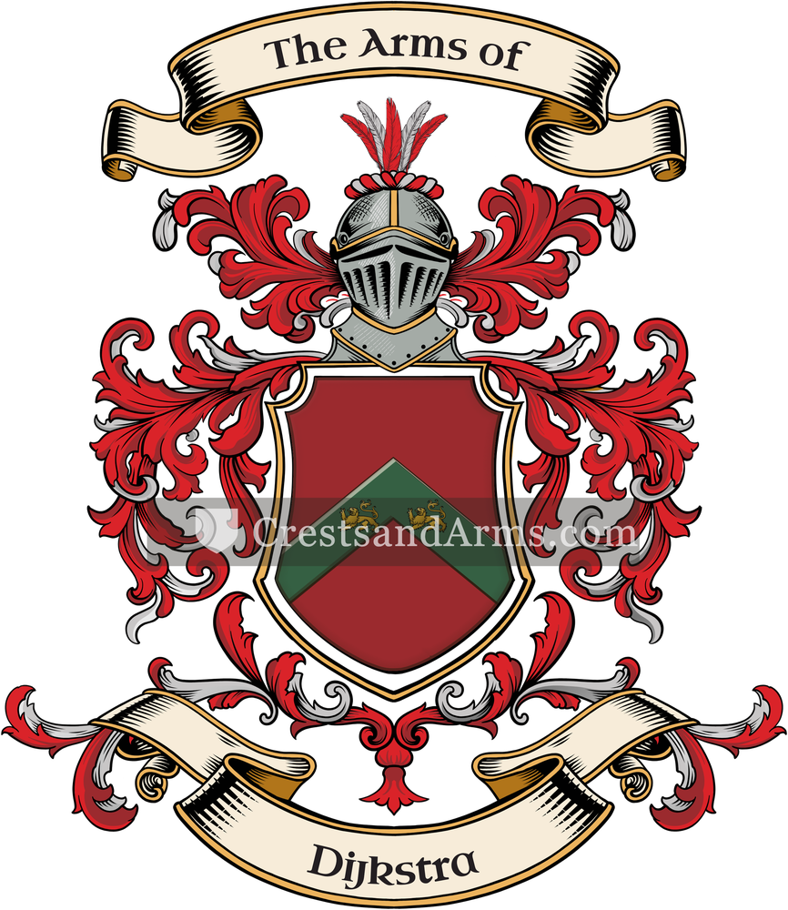 The Dijkstra coat of arms, drawn from the recorded blazon