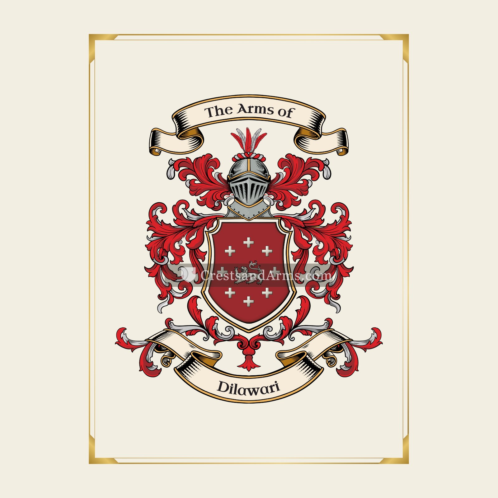 With gold border
