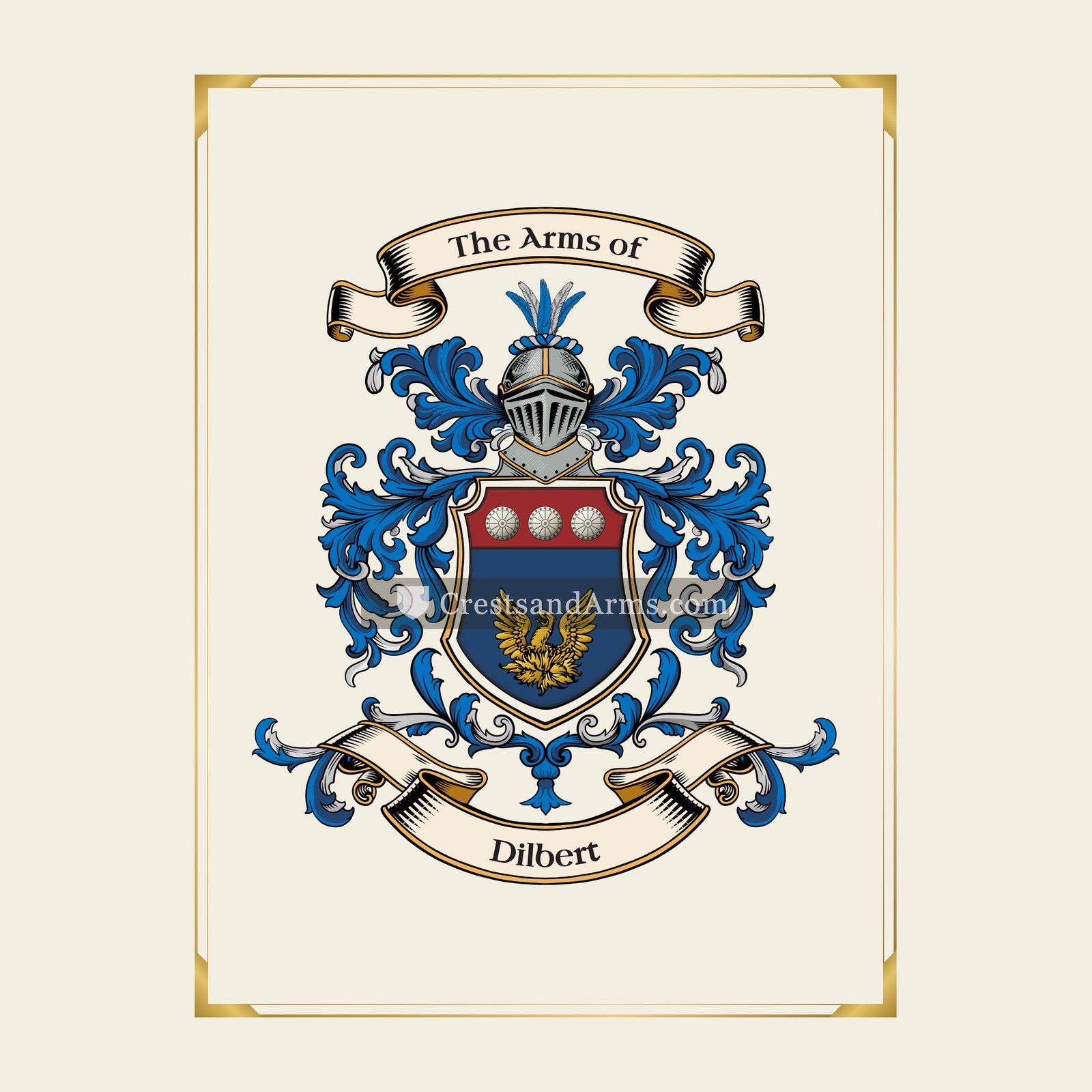 With gold border