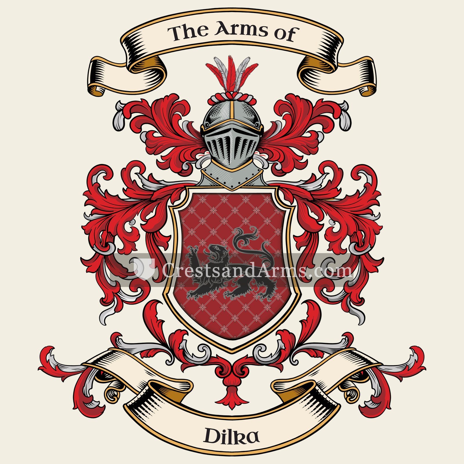 The Dilka coat of arms, drawn from the recorded blazon