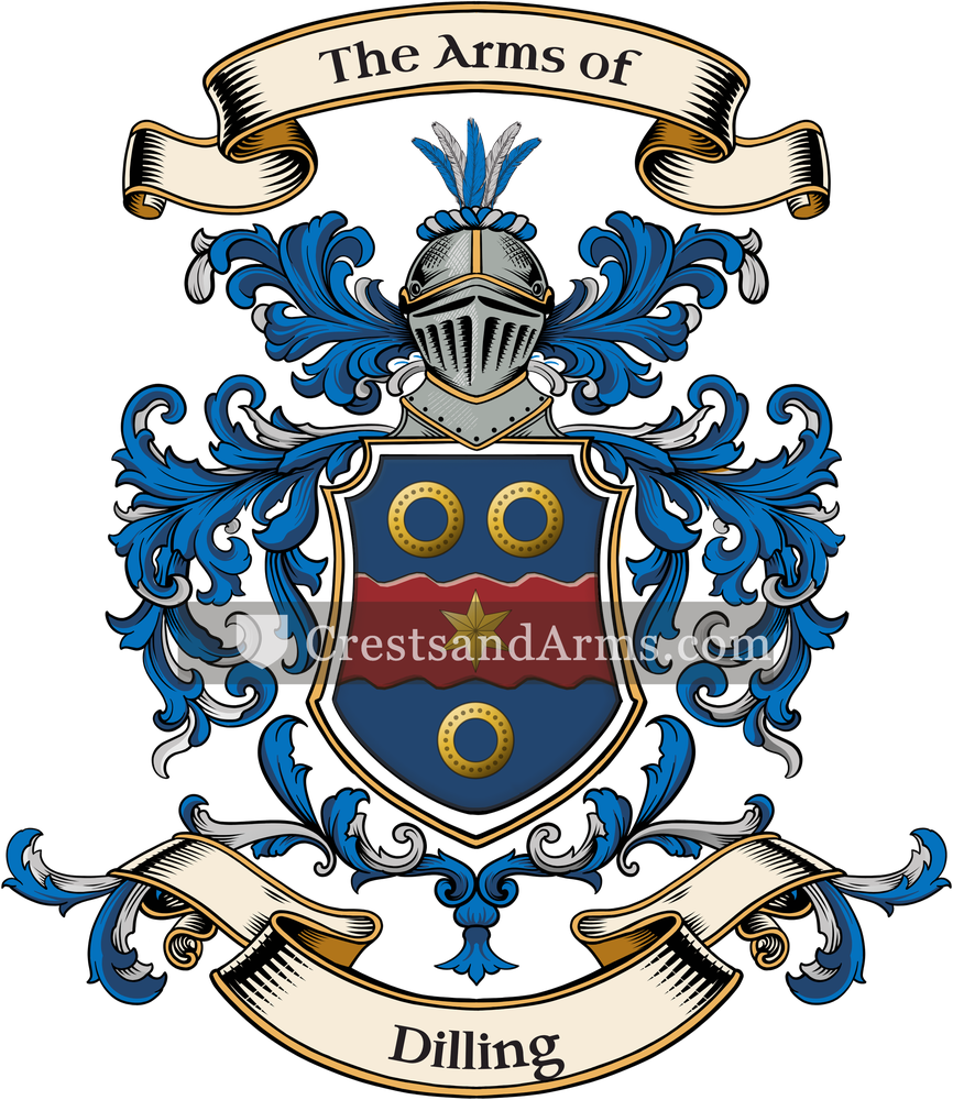 The Dilling coat of arms, drawn from the recorded blazon