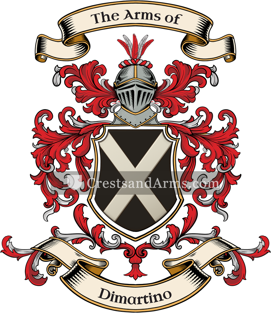 The Dimartino coat of arms, drawn from the recorded blazon