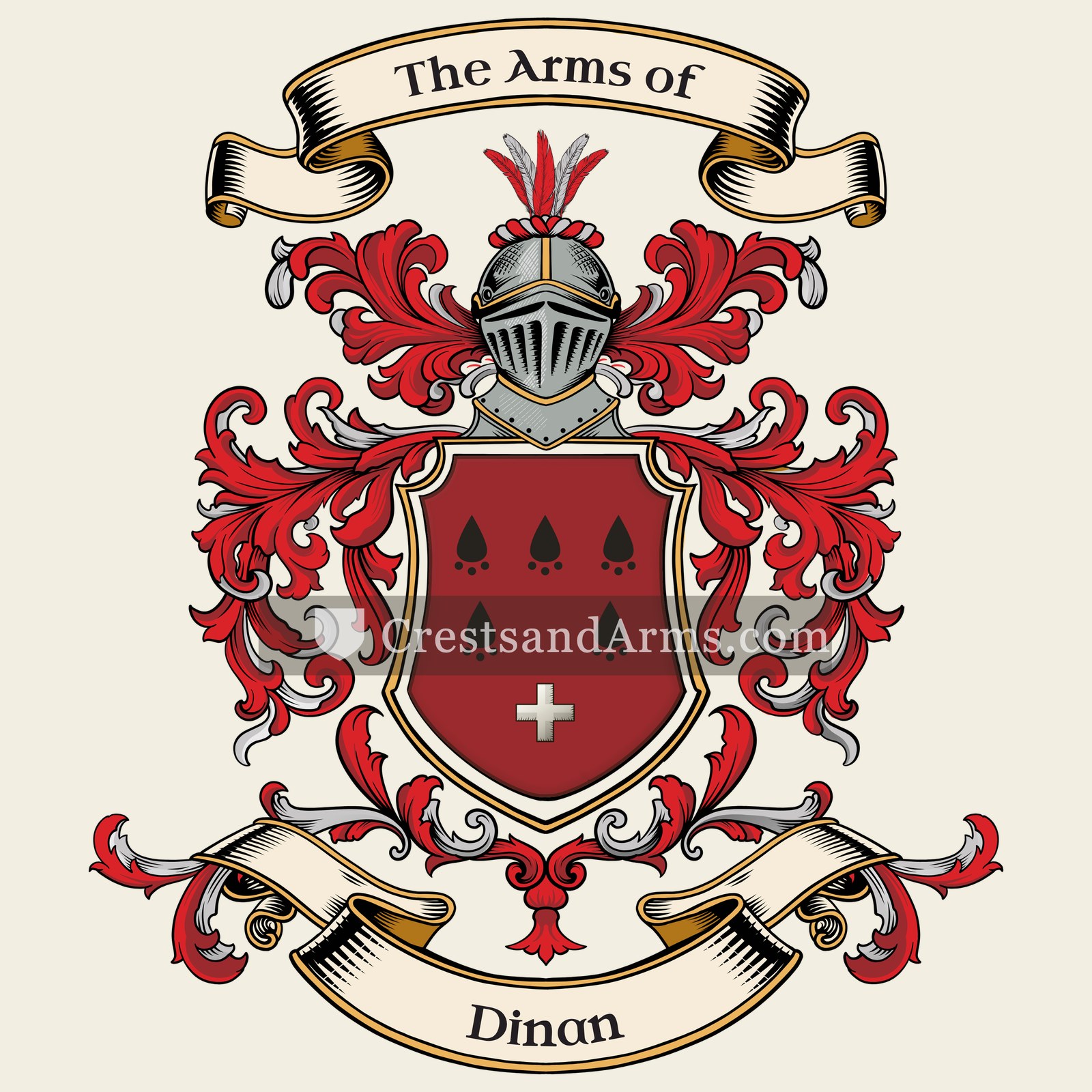 The Dinan coat of arms, drawn from the recorded blazon