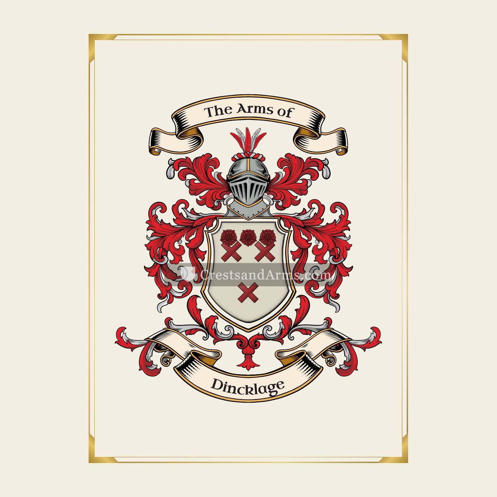 With gold border