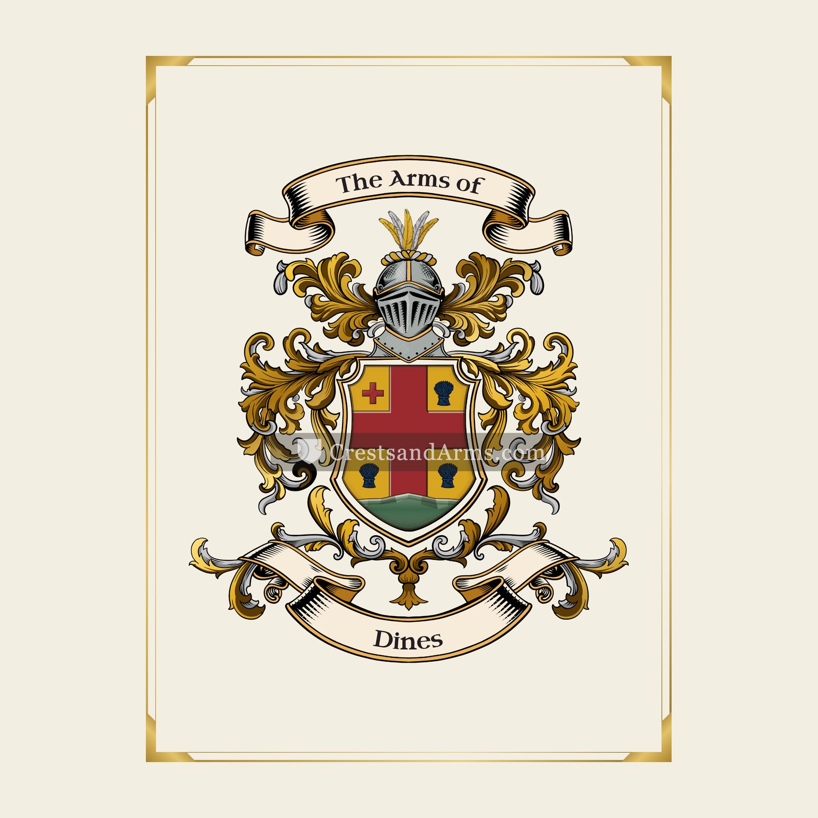 With gold border