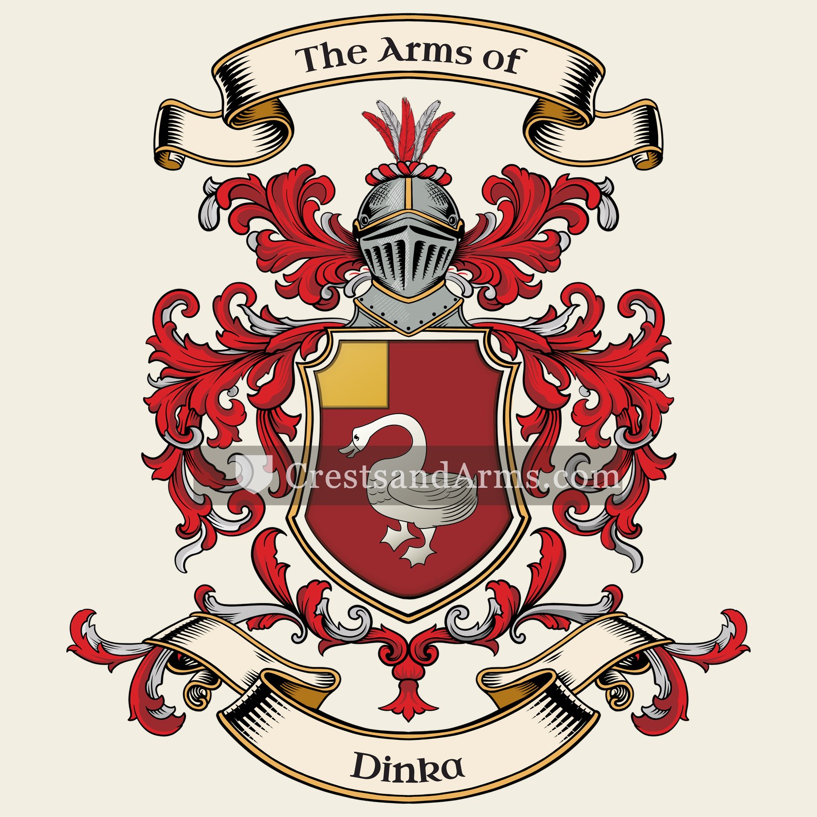 The Dinka coat of arms, drawn from the recorded blazon