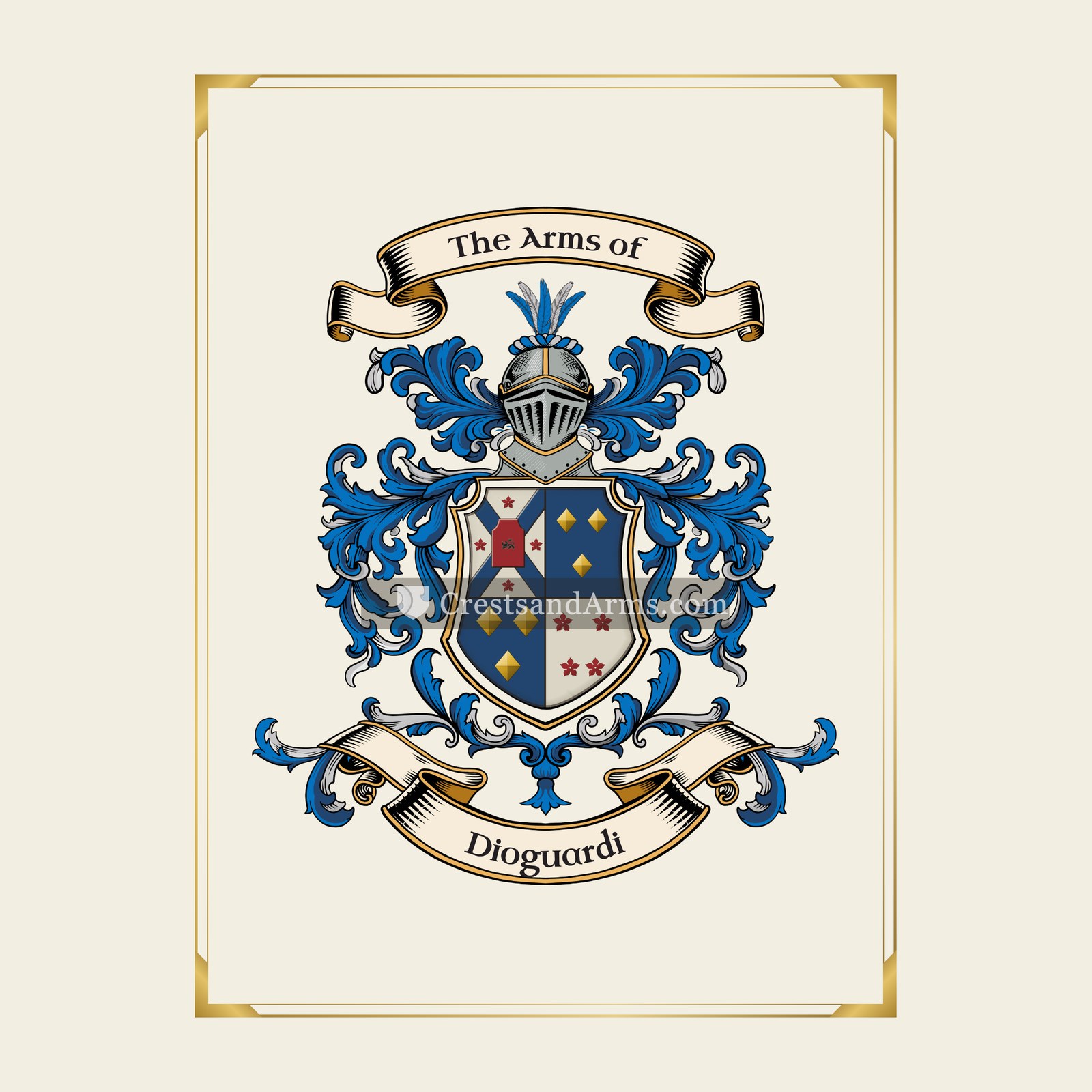 With gold border