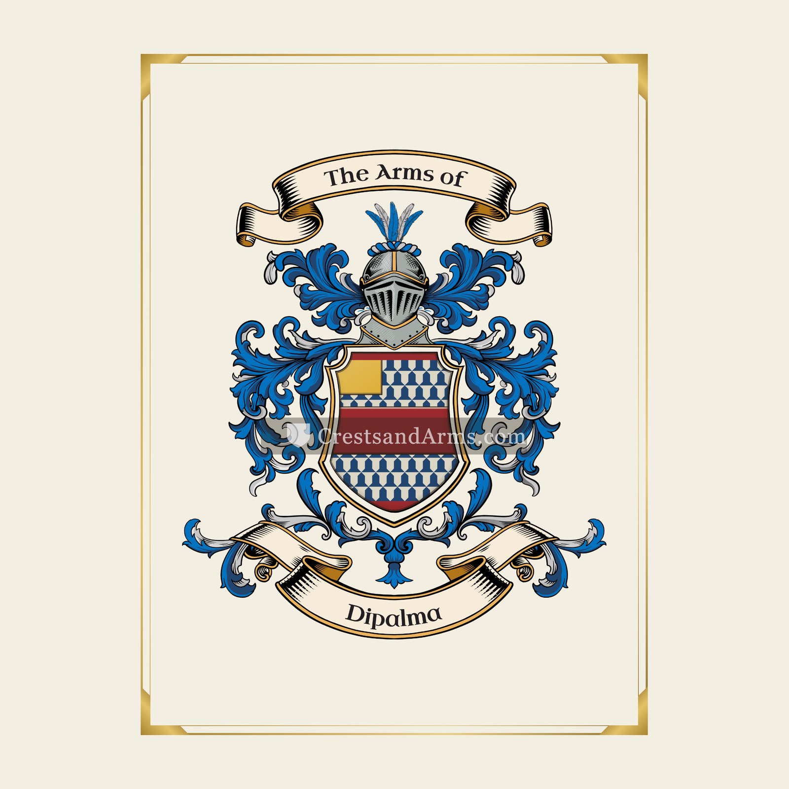With gold border