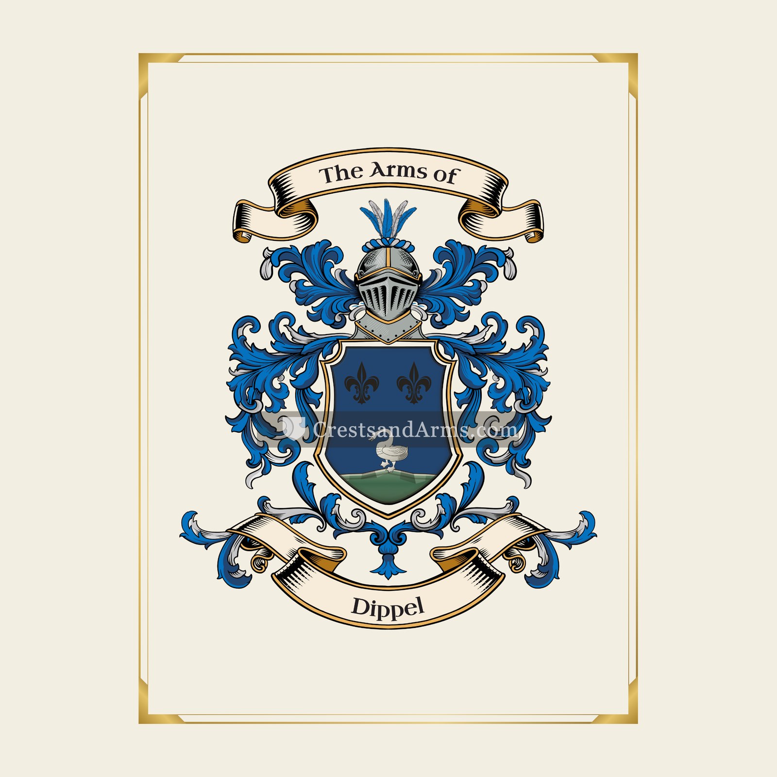 With gold border
