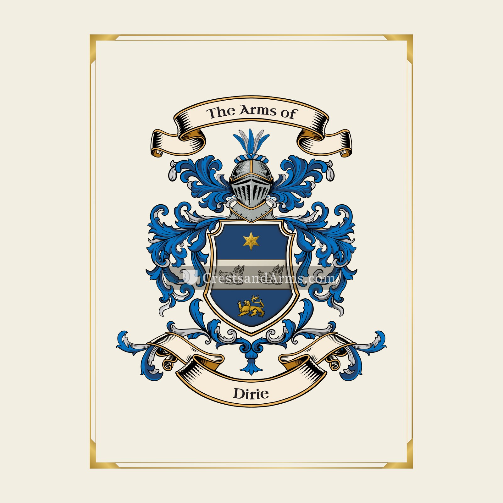 With gold border