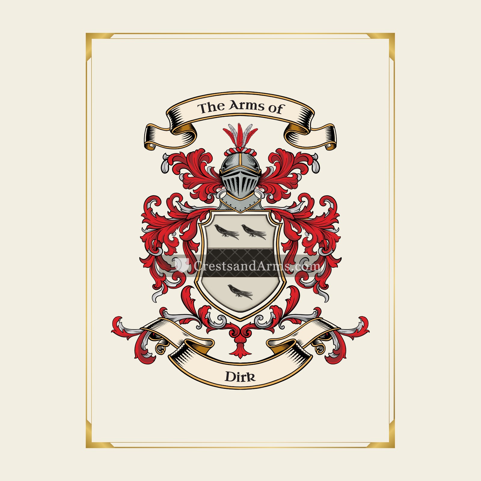 With gold border