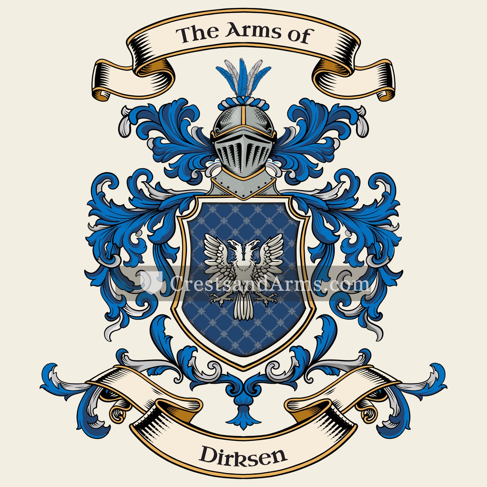 The Dirksen coat of arms, drawn from the recorded blazon