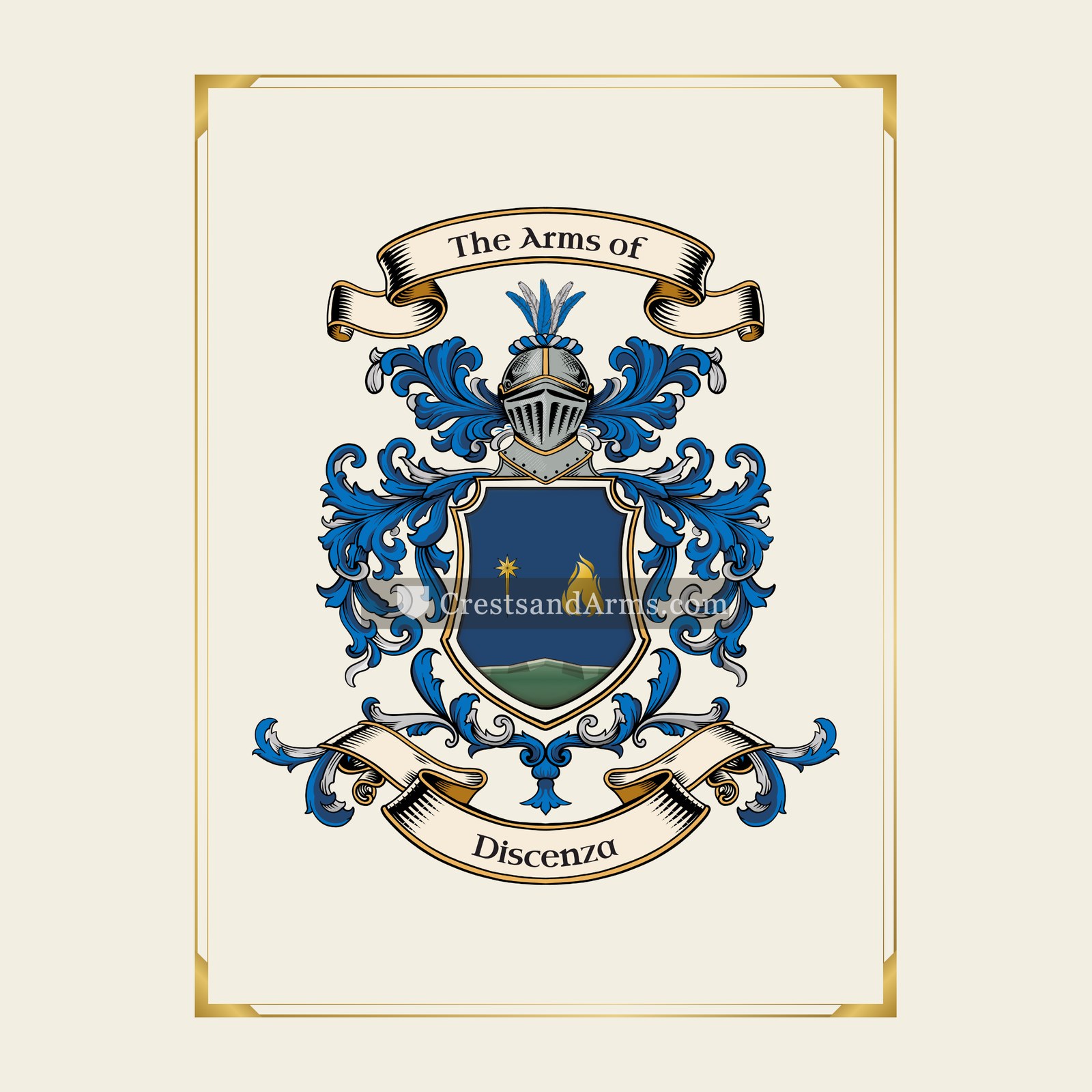 With gold border