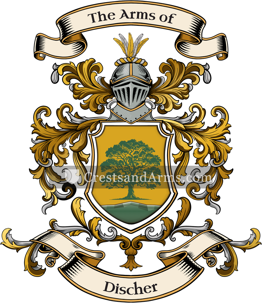 The Discher coat of arms, drawn from the recorded blazon