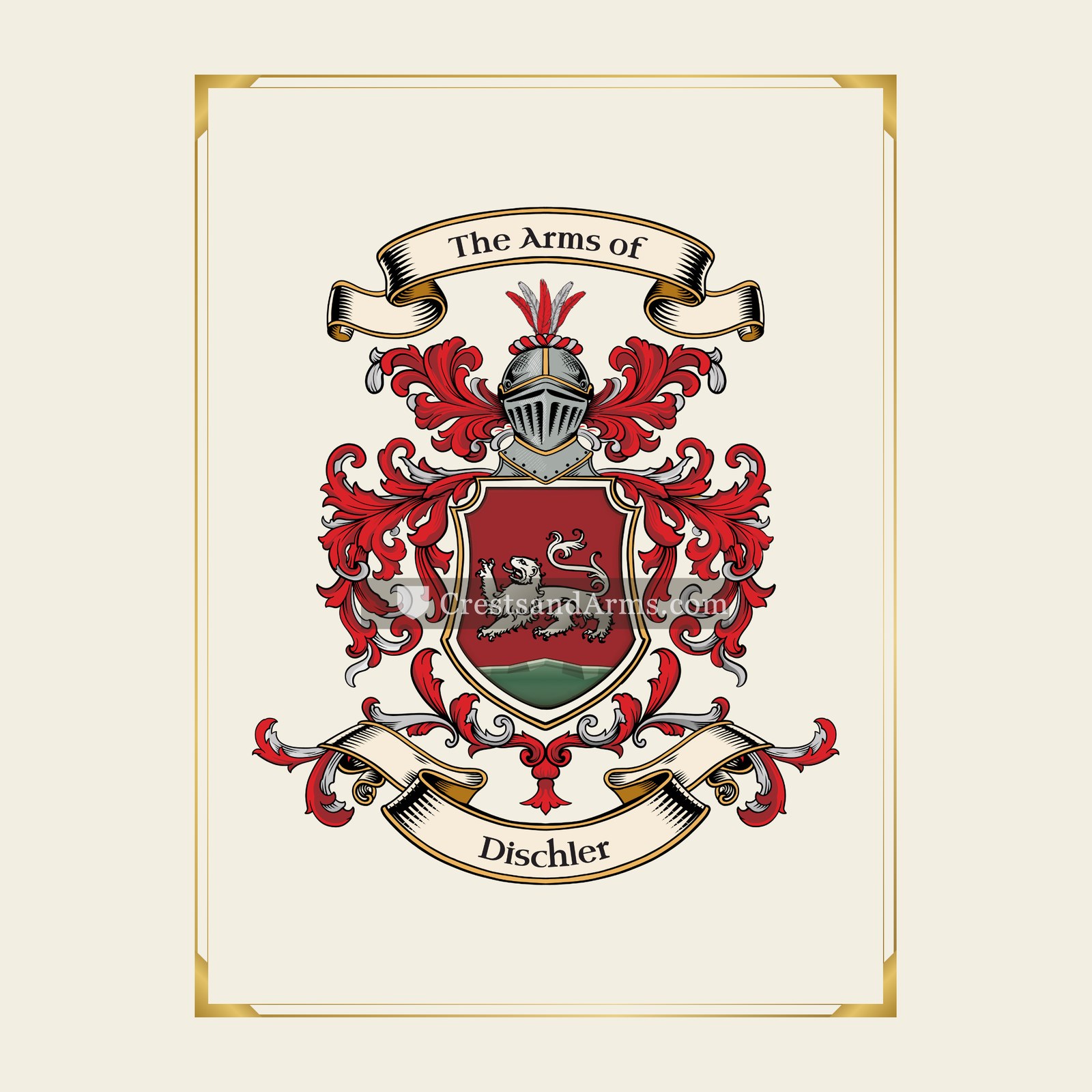 With gold border