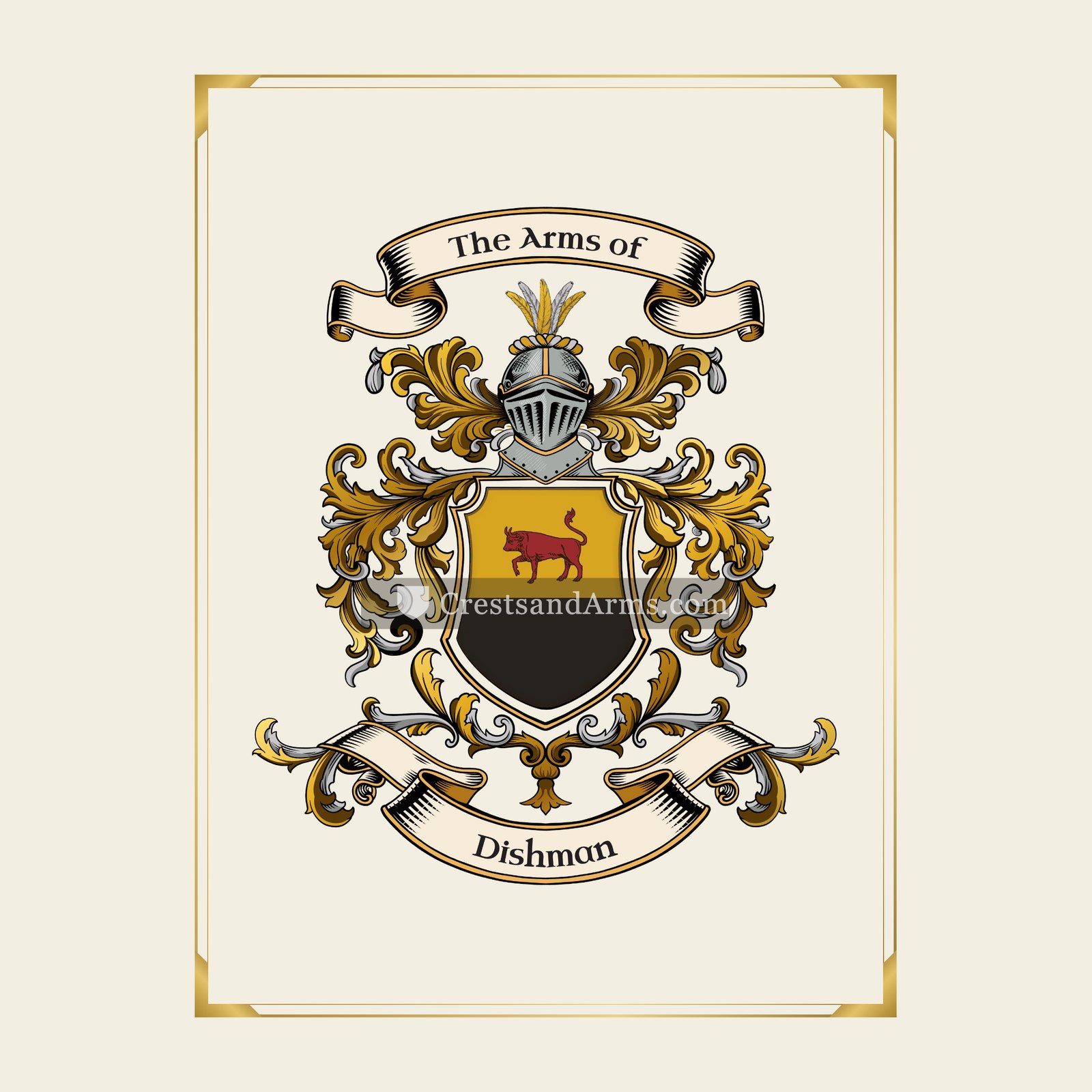 With gold border