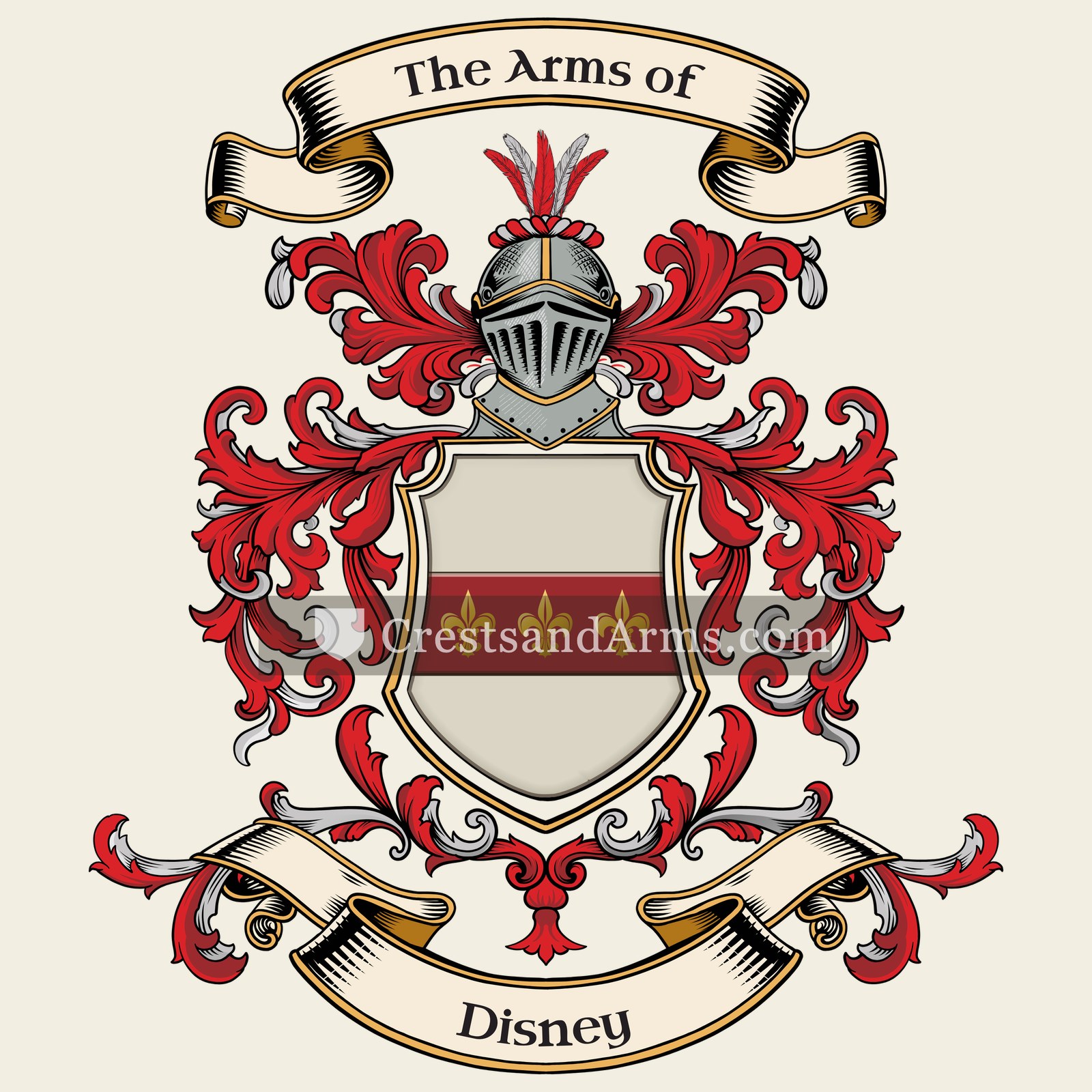 The Disney coat of arms, drawn from the recorded blazon