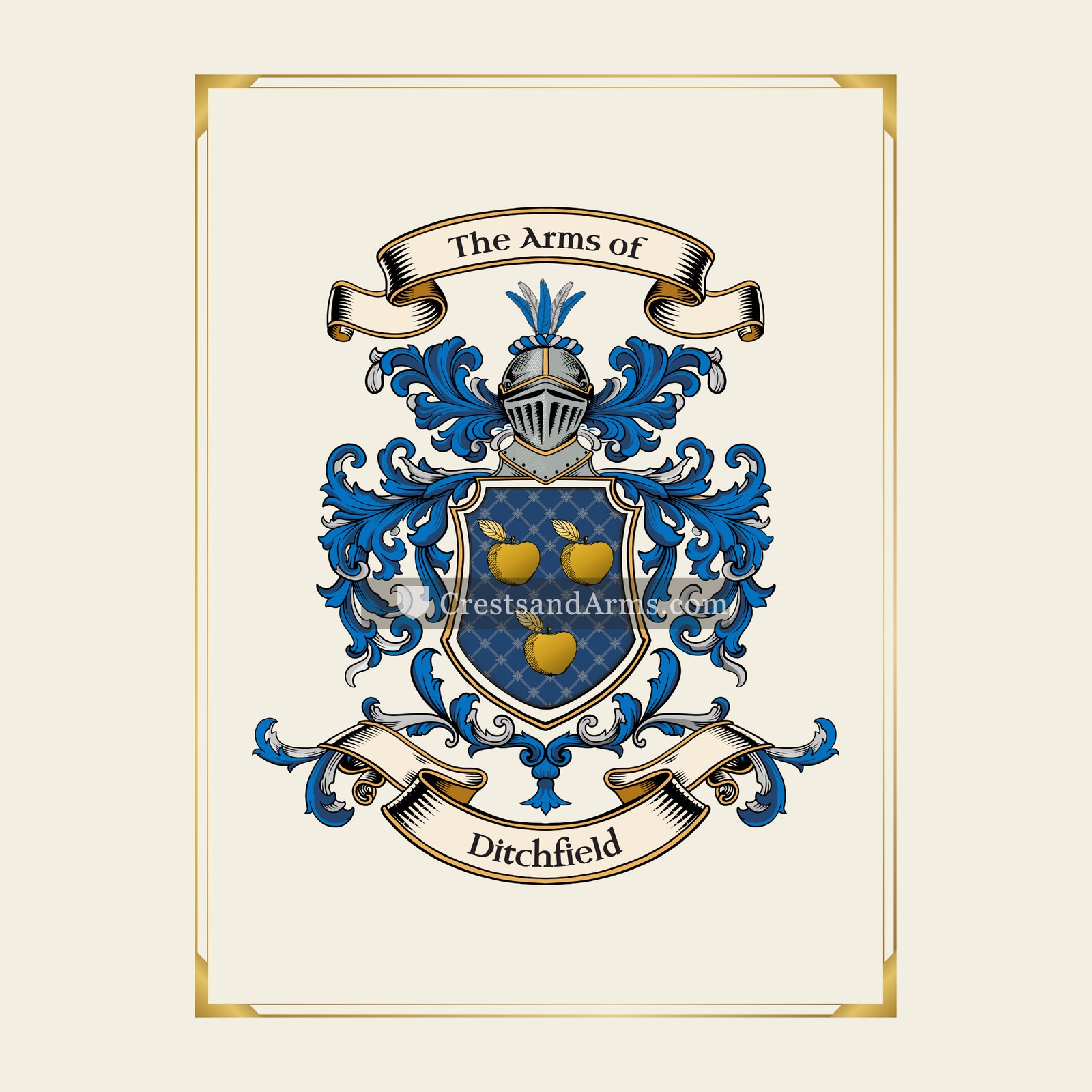 With gold border