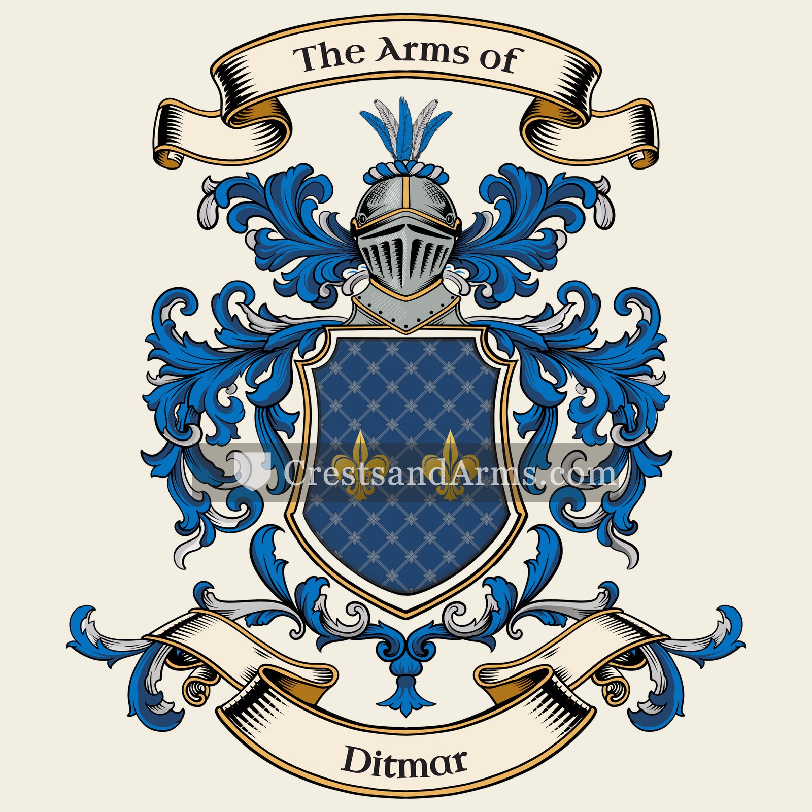 The Ditmar coat of arms, drawn from the recorded blazon