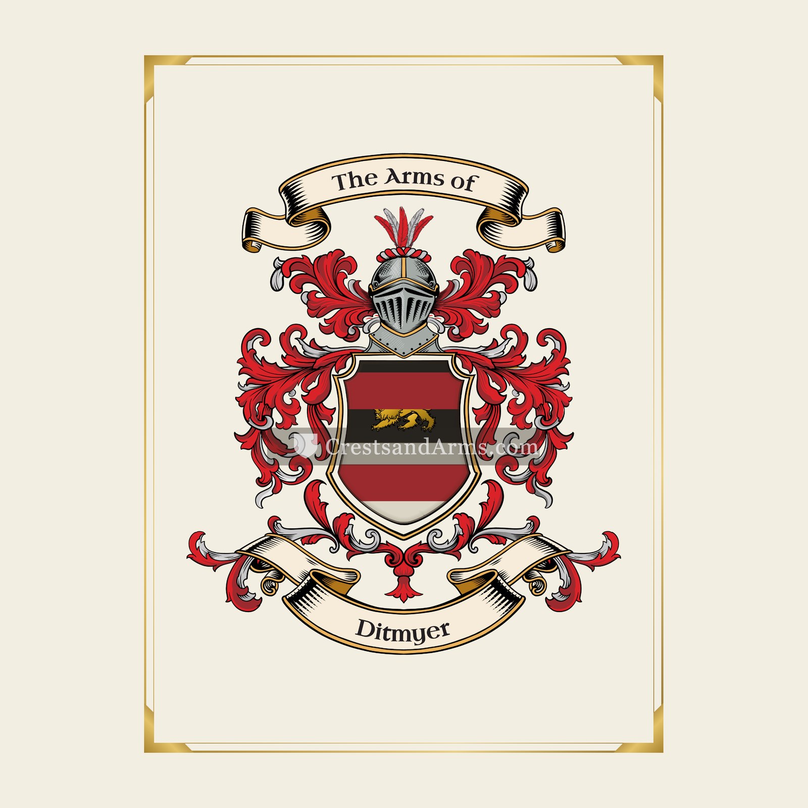 With gold border