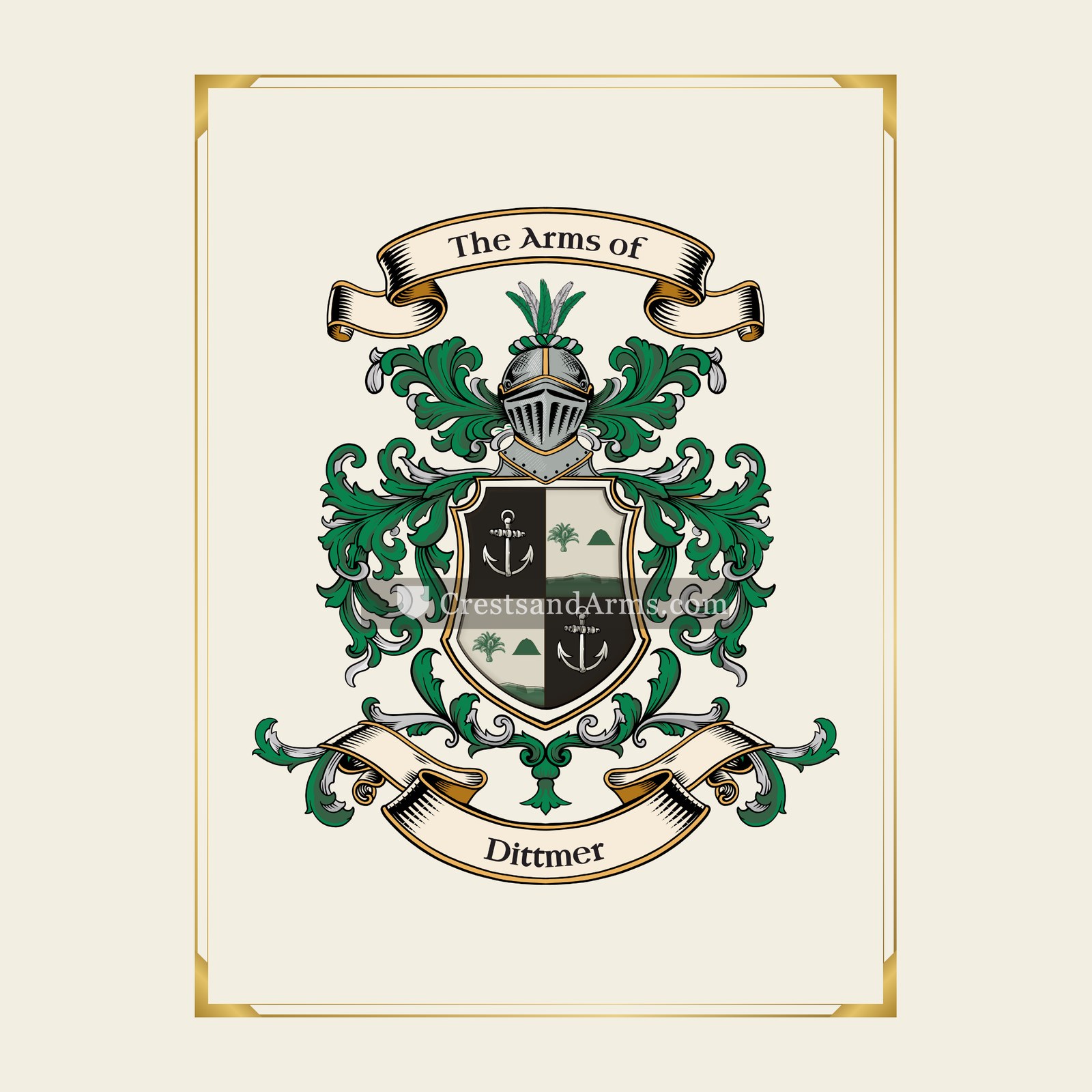 With gold border