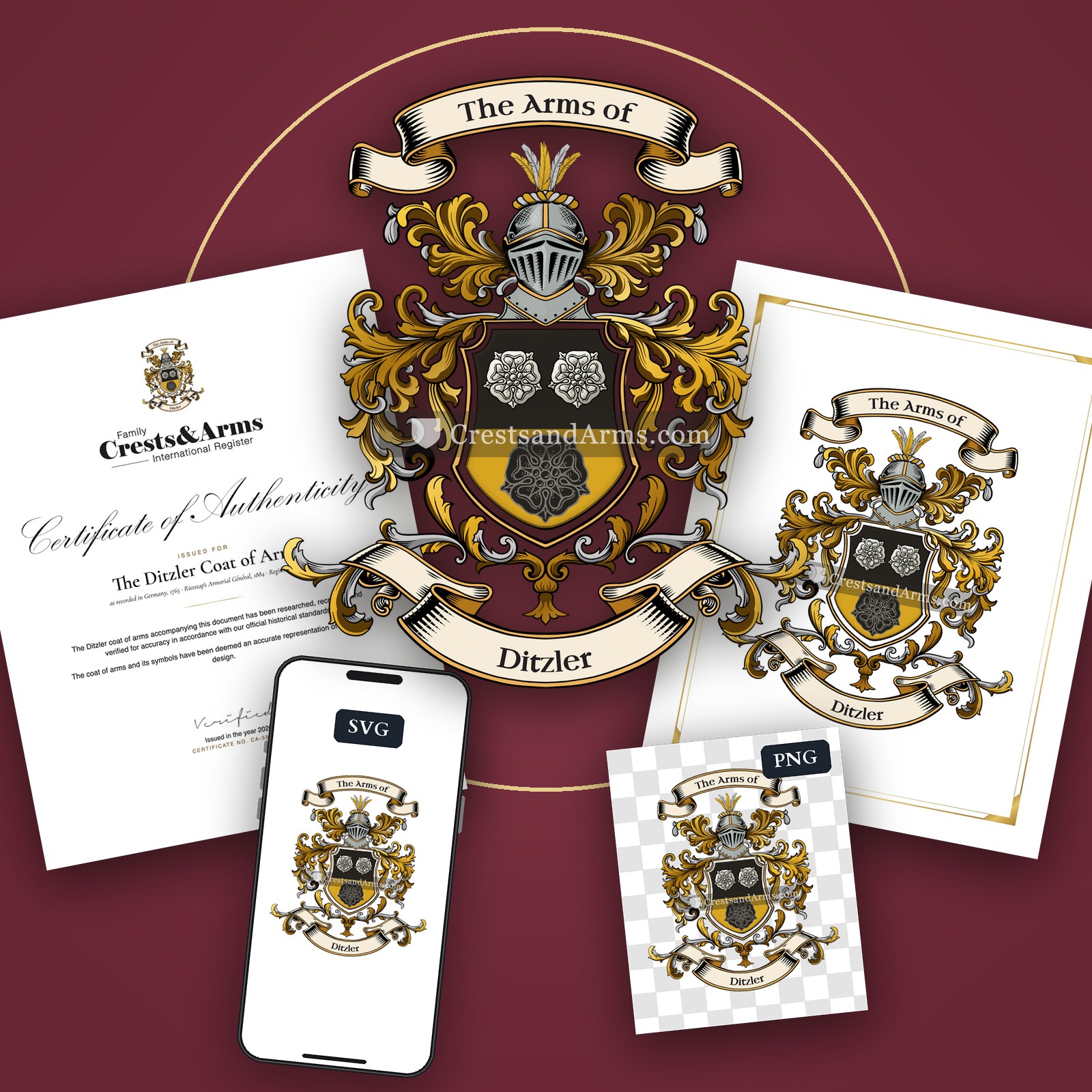 The Ditzler arms on the coat of arms — digital pack